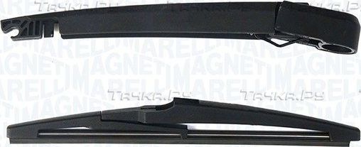 Поводок (рычаг) и щетка стеклоочистителя (дворника) Magneti Marelli. Артикул 000723180250