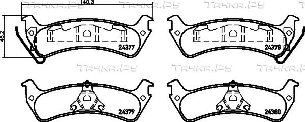 Тормозные колодки Hella Pagid задние для Ford Explorer II 1995-2000. Артикул 8DB 355 012-491