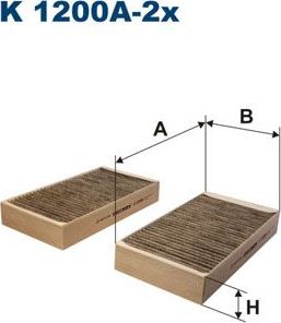 Салонный фильтр Filtron. Артикул K 1200A-2x