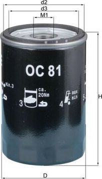 Масляный фильтр Mahle. Артикул OC 81