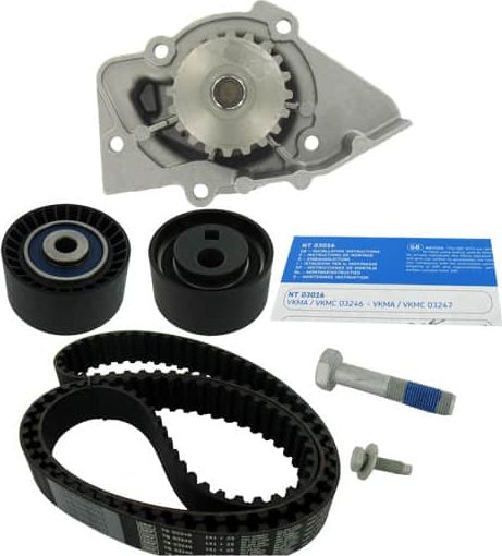 Помпа (водяной насос) с комплектом ремня ГРМ SKF. Артикул VKMC 03246
