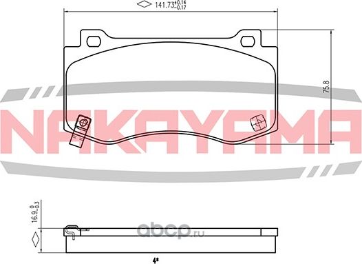 Колодки тормозные дисковые передние Jeep Grand Cherokee III, Chrysler 300 C 05-1 (Nakayama). Артикул HP8755NY