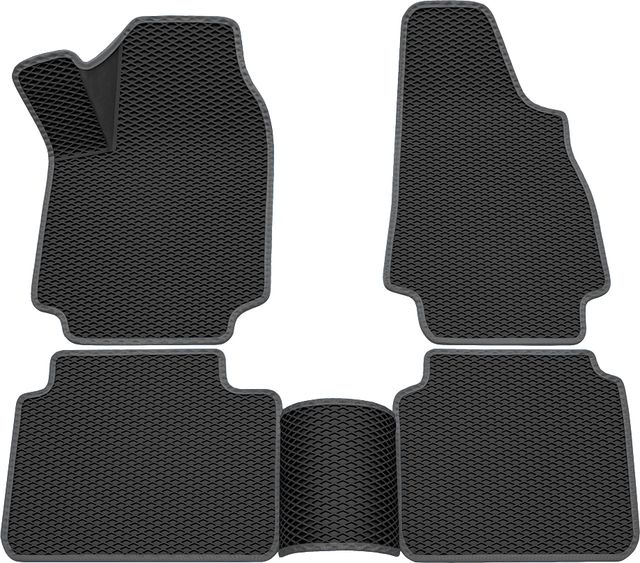 Коврики Rezkon 3D EVA Ромб резиновые для салона Lada 2121, 21213, 21214 4х4 2009-2026 Серый кант. Артикул 9239035102