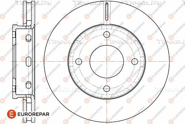 Тормозной диск Eurorepar передний для Smart Forfour I (W454) 2004-2006. Артикул 1642758080