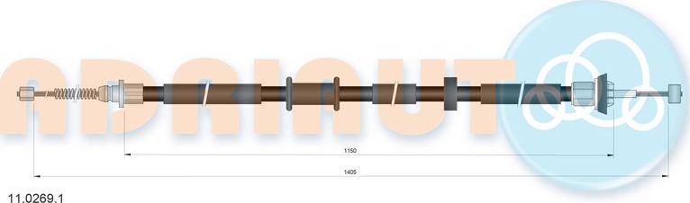 Трос ручника (тросик ручного тормоза) Adriauto. Артикул 11.0269.1