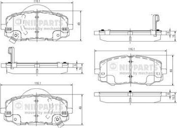 Тормозные колодки Nipparts. Артикул N3600552