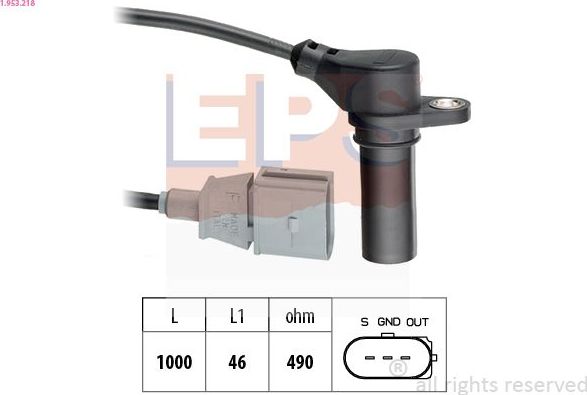 Датчик положения коленвала EPS Made in Italy - OE Equivalent. Артикул 1.953.218