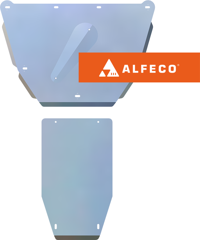 Защита алюминиевая "Alfeco" для картера и КПП (2 части) BMW 7-й серии E65, E66 2002-2008. Артикул ALF.34.30al