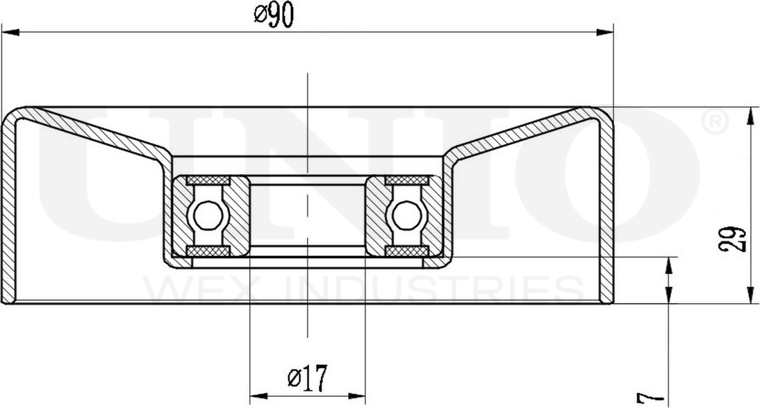 Ролик поликлинового ремня натяжной (Unio). Артикул TNS-10238