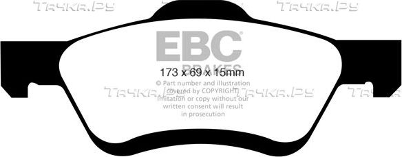 Тормозные колодки EBC Brakes передние для Mazda Tribute I 2000-2008. Артикул DP61709