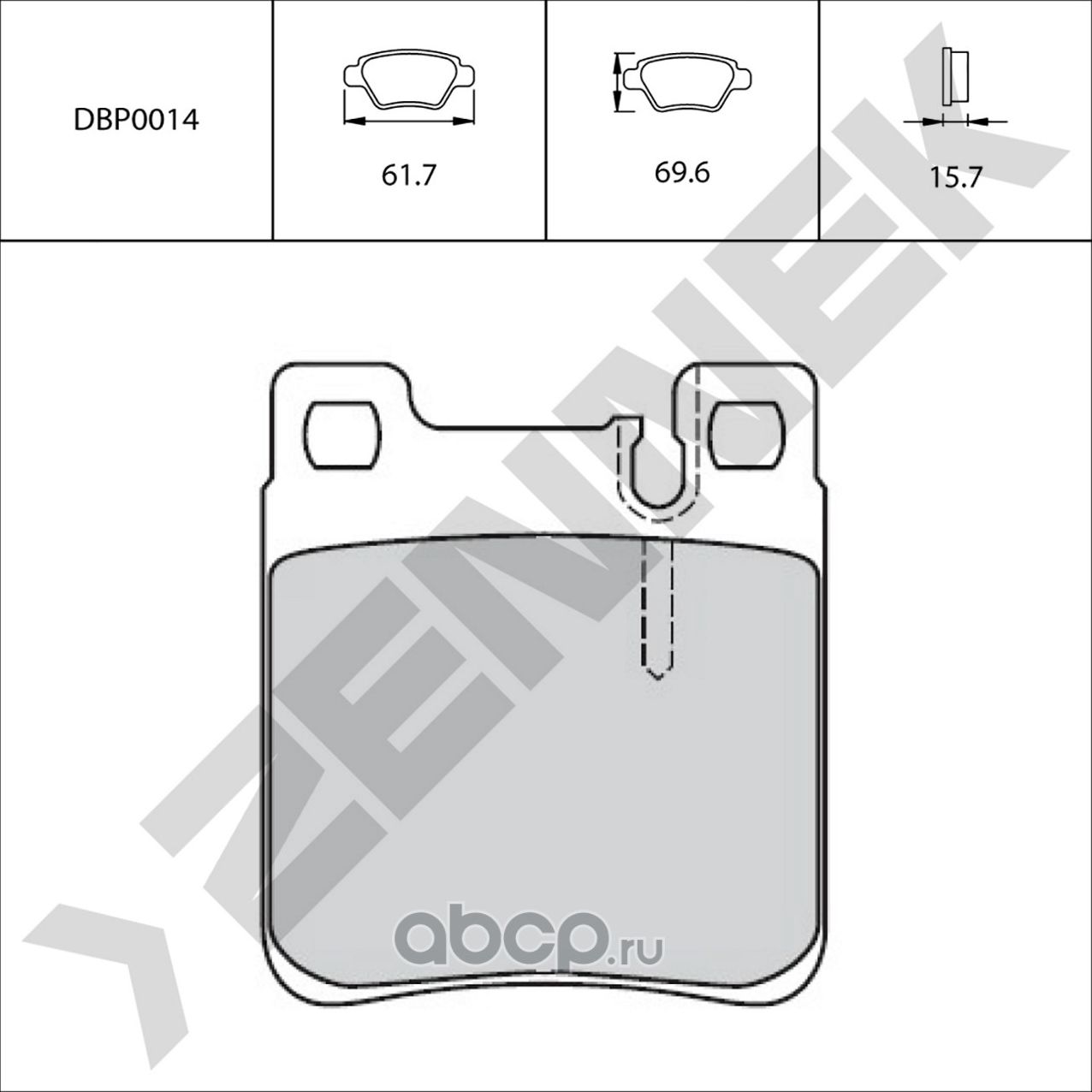 Колодки тормозные задние C-CLASS W202 94-00, E-CLASS W210 97-03 (Zennek). Артикул DBP0014