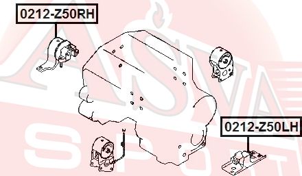 Подушка (опора) двигателя Asva. Артикул 0212-Z50LH