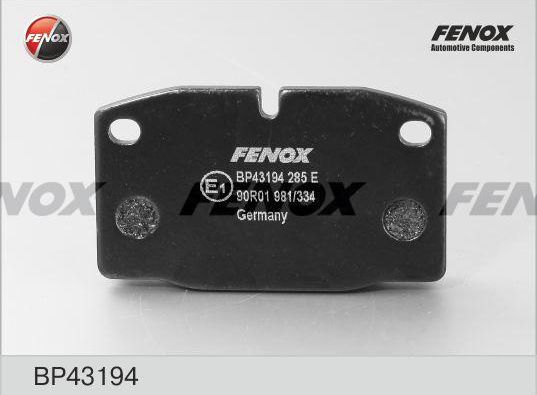 Тормозные колодки Fenox. Артикул BP43194