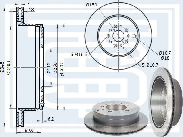 Диск тормозной (Starke). Артикул 179941