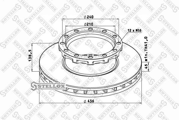Тормозной диск Stellox передний для IVECO EuroTech 1992-2026. Артикул 85-00743-SX