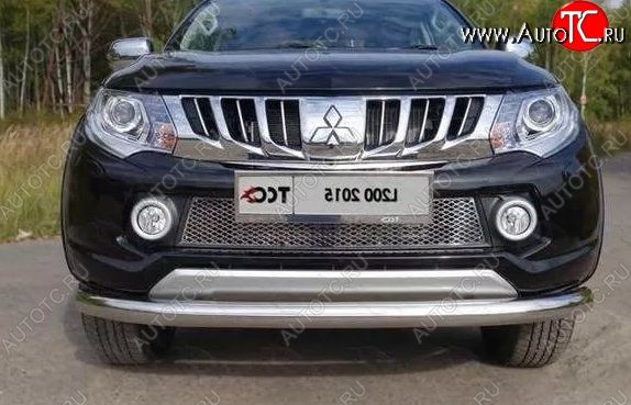 Накладка на решётку радиатора RusStal НИЖНЯЯ (лист нерж.) для Mitsubishi L200 V 2015-2019. Артикул RRML20015-01