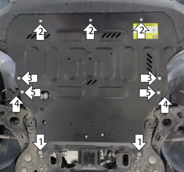 Защита Мотодор для картера и КПП Geely Monjaro 2022-2026. Артикул 74206