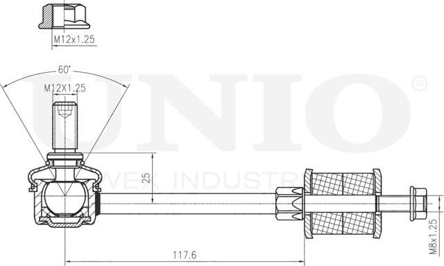 Тяга/стойка стабилизатора (Unio). Артикул SSP-50032