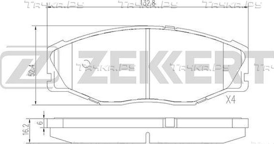 Тормозные колодки Zekkert передние для Toyota Crown IX (S140) 1991-1999. Артикул BS-2085