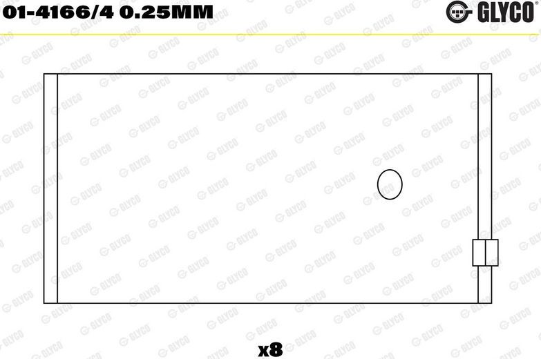 Вкладыши шатунные Glyco для Ford Escort V 1991-1998. Артикул 01-4166/4 0.25mm