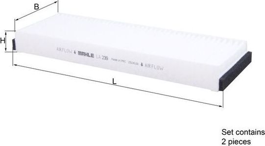 Салонный фильтр Mahle. Артикул LA 239/S