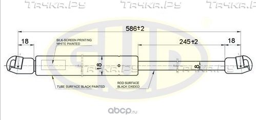 АМОРТИЗАТОР БАГАЖНИКА SKO OCTAVIA II (1Z3) 0204- 405N L=585,5245MM G.U.D.. Артикул GGS020495
