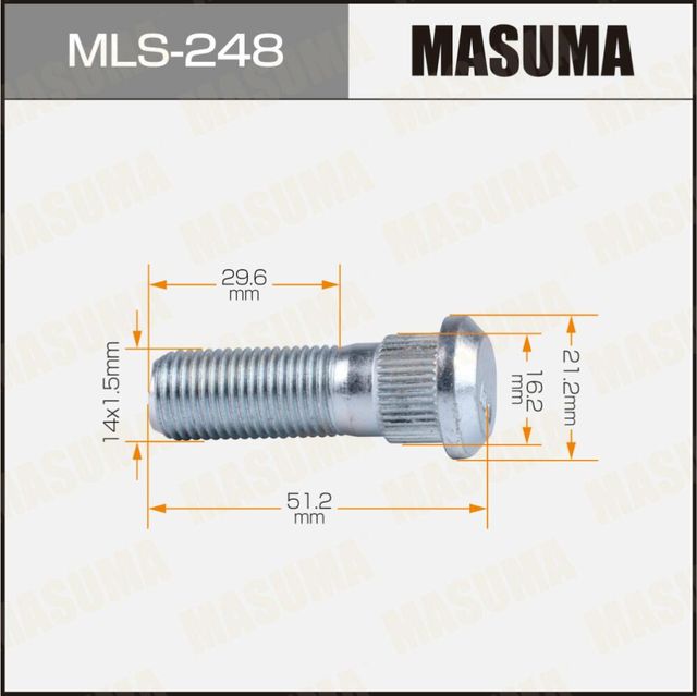 Шпилька MASUMA 14x1.5мм, L=51,2мм / Nissan Masuma. Артикул MLS248