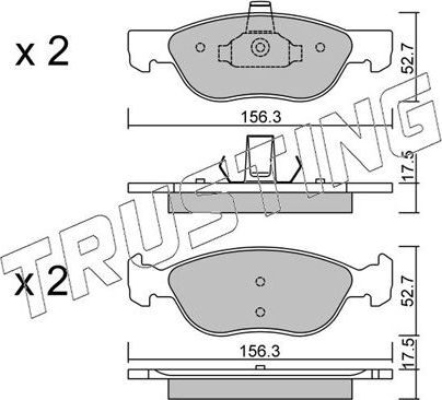 Тормозные колодки Trusting передние для Fiat Punto II 1999-2010. Артикул 084.2