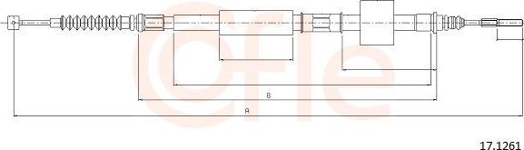 Трос ручника (тросик ручного тормоза) Cofle. Артикул 92.17.1261