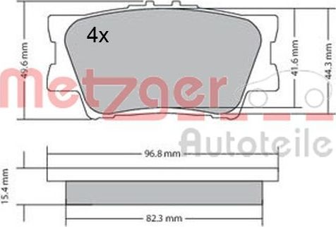 Тормозные колодки Metzger GREENPARTS задние для Lexus ES VI 2012-2018. Артикул 1170313