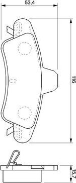 Тормозные колодки Bosch (Low-Metallic) задние для Ford Mondeo II 1996-2000. Артикул 0 986 424 744