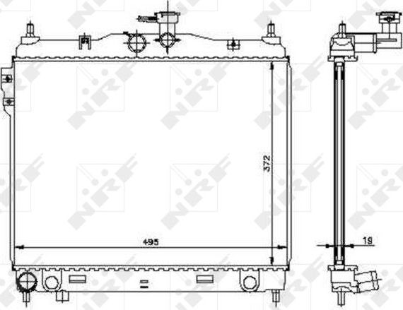 Радиатор охлаждения двигателя NRF (алюминий). Артикул 53361