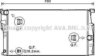 Радиатор охлаждения двигателя AVA. Артикул BW2453