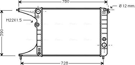 Радиатор охлаждения двигателя AVA для Opel Omega B 1994-2000. Артикул OL2245