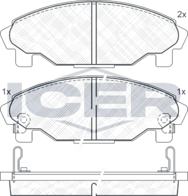 Тормозные колодки Icer передние для Daihatsu Charade IV 1993-2001. Артикул 181340