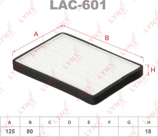 Салонный фильтр LYNXauto для Daihatsu YRV I 2001-2005. Артикул LAC-601