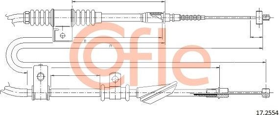 Трос ручника (тросик ручного тормоза) Cofle задний левый для Hyundai Lantra II 1995-2000. Артикул 92.17.2554