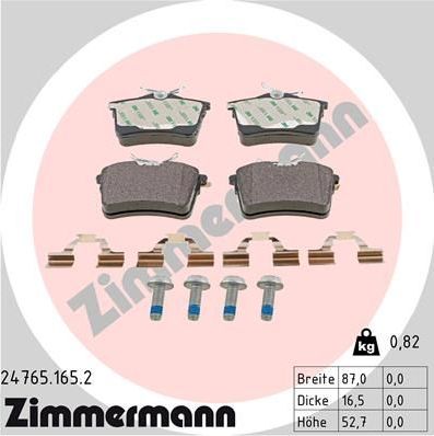 Тормозные колодки Zimmermann. Артикул 24765.165.2