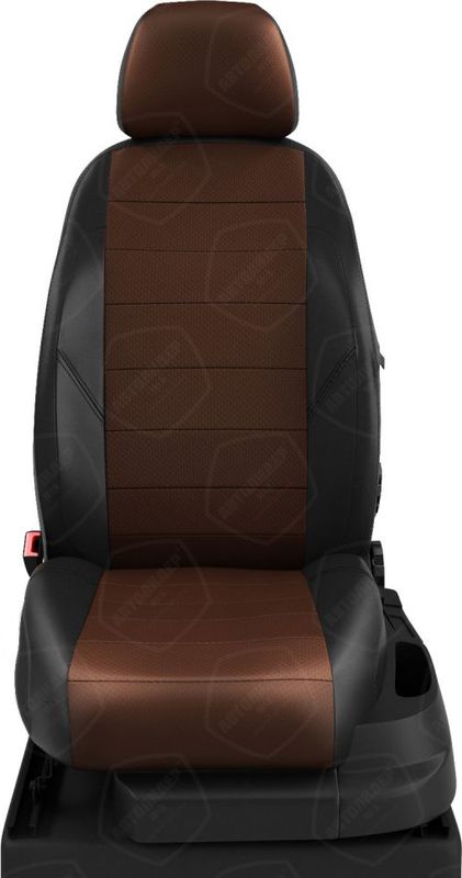 Чехлы Автолидер на сидения для Nissan Qashqai J11 2013-2024 (5 мест), цвет Черный/Шоколад. Артикул NI19-0803-EC11