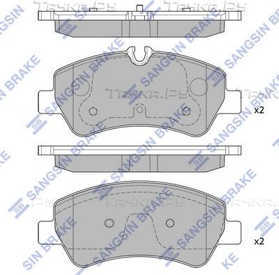 Тормозные колодки Sangsin Hi-Q задние для Ford Transit VIII 2013-2026. Артикул SP1884