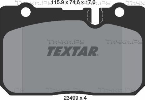 Тормозные колодки Textar передние для Toyota Century II (G50) 1997-2016. Артикул 2349901