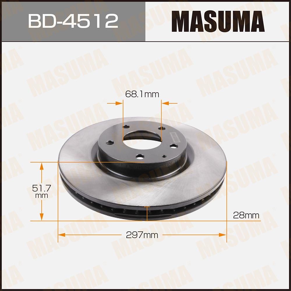 Тормозной диск Masuma. Артикул BD-4512