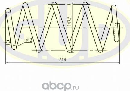 Пружина подвески G.U.D. передняя для Audi A3 II (8P) 2003-2013. Артикул GCS004262