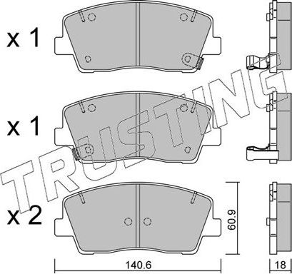 Тормозные колодки Trusting. Артикул 1169.0