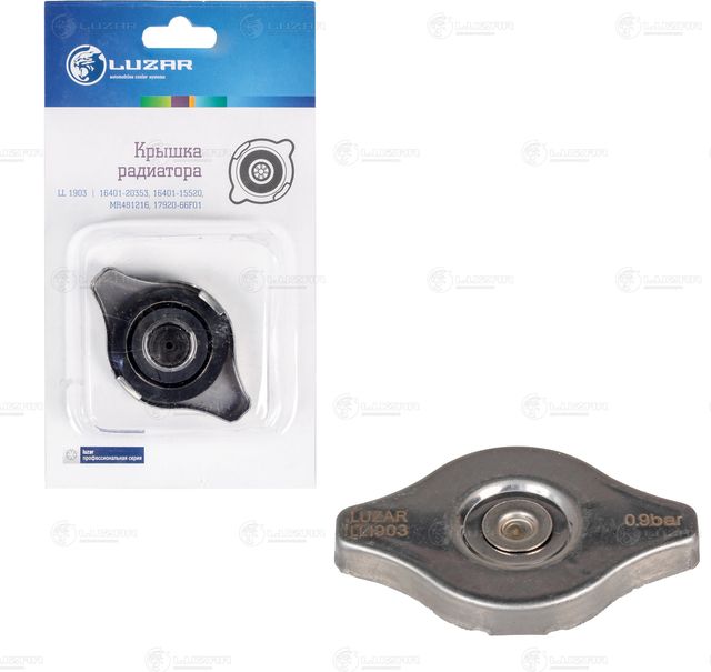Крышка (пробка) радиатора для а/м Toyota/Mitsubishi/Suzuki/Mazda 0.9 bar (мал. клапан) (LL 1903) (Luzar) Luzar (Металл). Артикул LL 1903
