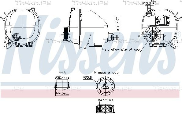 Расширительный бачок Nissens (полимерный материал). Артикул 996357