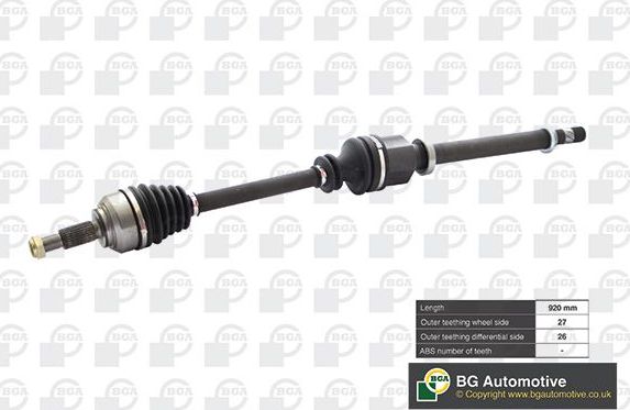 Полуось (привод в сборе, приводной вал) BGA. Артикул DS7354R