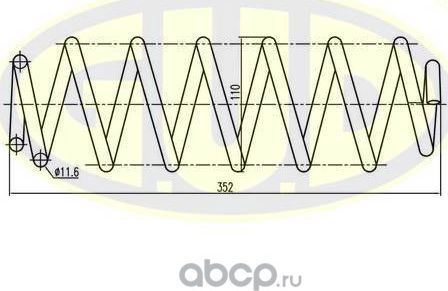 Пружина подвески G.U.D. задняя для Volkswagen Golf VI 2008-2013. Артикул GCS295046