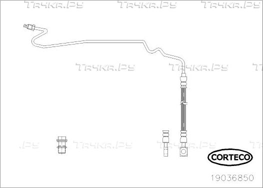 Тормозной шланг Corteco задний правый для Volkswagen Golf IV 1999-2006. Артикул 19036850