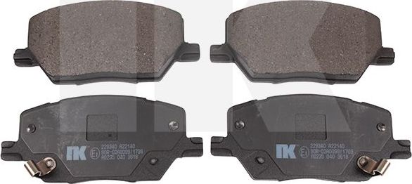 Тормозные колодки NK передние для Jeep Compass II 2016-2026. Артикул 229340